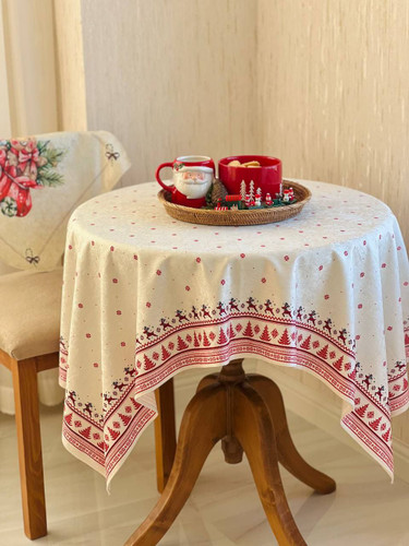 رومیزی طرح کریسمسی ضد لک مخمل کوبیده